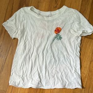 Handmade printed poppy shirt